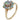 A modern, 9ct yellow gold, opal set cluster ring.