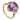 A modern, 9ct yellow gold, amethyst set, single stone ring.