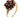 A modern, 9ct yellow gold, garnet set cluster ring.