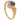 A modern, 18ct yellow gold, pear cut sapphire & diamond set, eight stone, V shaped ring.