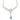 A modern, silver, blue topaz set, Celtic style necklet.