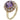 A mid-20th century, 9ct yellow gold, amethyst & pearl set cluster ring.