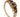 A modern, 9ct yellow gold, garnet set, five stone, half hoop ring.