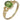 A modern, 9ct yellow gold, peridot set, single stone ring.