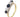 A modern, 18ct yellow gold, sapphire & diamond set, five stone half hoop ring.