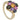 A modern, 9ct yellow gold, sapphire & tourmaline set cluster ring.