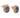 A pair of modern, 9ct yellow gold, sapphire set stud earrings with a cord border.