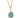 A modern, 9ct yellow gold, emerald & diamond set cluster pendant & chain.