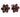 A pair of modern, 9ct yellow gold, garnet set cluster stud earrings.