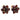 A pair of modern, 9ct yellow gold, garnet set cluster stud earrings.