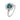 A mid-20th century, 18ct white gold, emerald & diamond set, thirteen stone cluster ring