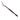 A modern, silver candle snuffer with a wooden handle