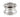 An early 20th century, silver, castellated tower style inkwell with a clear glass liner