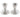 A pair of modern, silver candlesticks.