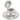 An early 20th century, silver Capstan inkwell with a clear glass liner.