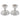 A pair of mid-20th century, silver, squat candlesticks.