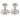 A pair of mid-20th century, silver, squat candlesticks.