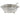 An Edwardian, silver, circular butter dish on four ball feet, with a shell & scroll border, glass liner & silver butter knife.
