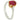 A modern, 18ct white & yellow gold, ruby & diamond set, three stone ring