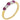 A modern, 18ct yellow gold, ruby & diamond set five stone ring