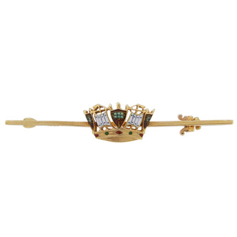 An early 20th century, 9ct yellow gold, enamel set, Women's Royal Naval Service (WRNS/Wrens) bar brooch