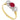 A modern, 18ct yellow & white gold, ruby & diamond set, three stone ring