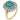An 18ct yellow gold, emerald & diamond set cluster ring.