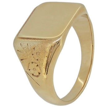 A mid-20th century, 9ct yellow gold, rectangular signet ring.