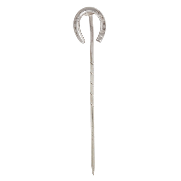A mid-20th century, silver, horseshoe stick pin