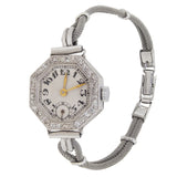 An early 20th century, platinum & 9ct white gold, diamond set cocktail wristlet watch & fitted case