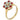 A modern, 18ct yellow gold, opal, ruby & diamond set cluster ring.