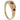 A modern, 9ct yellow gold, ruby, star set, three stone ring