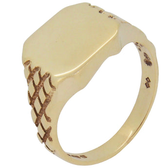 An early 20th century, 9ct yellow gold, square signet ring
