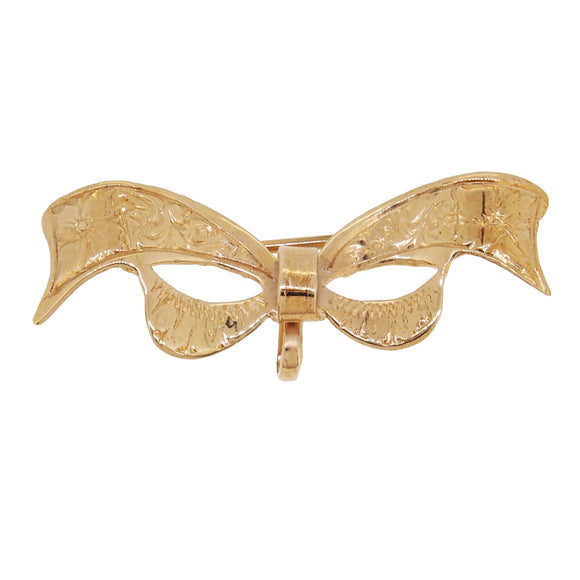 A mid-20th century, 9ct yellow gold, bow fob brooch
