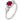 A mid 20th century, 18ct white gold, ruby & diamond set, three stone ring