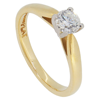 A modern, 18ct yellow gold, diamond set, single stone, solitaire ring.