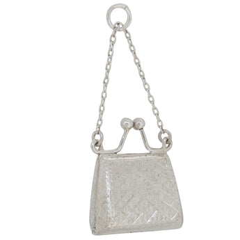 A modern, silver purse pendant