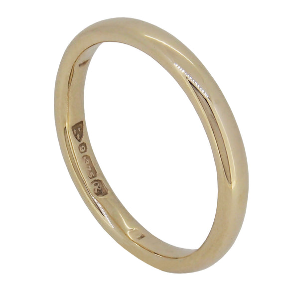 A mid-20th century, 9ct yellow gold court wedding ring
