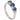 A modern, 9ct white gold, sapphire & diamond set, thirteen stone half hoop ring