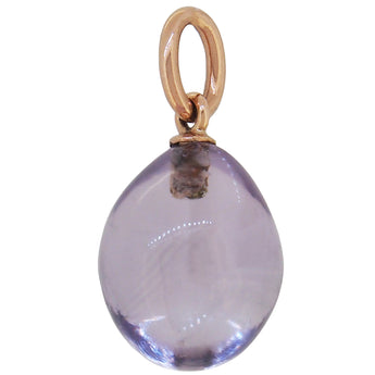 An early 20th century, 9ct rose gold, amethyst set spherical pendant.