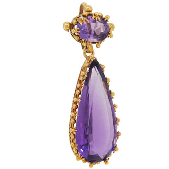 A Victorian, yellow gold, amethyst set pendant