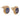 A pair of modern, 9ct yellow gold, sapphire set stud earrings with a cord border.