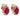 A pair of modern, 9ct yellow gold, ruby set stud earrings.