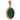 A mid-20th century, 9ct yellow gold, green turquoise set pendant with a cord border.