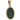 A mid-20th century, 9ct yellow gold, green turquoise set pendant with a cord border.