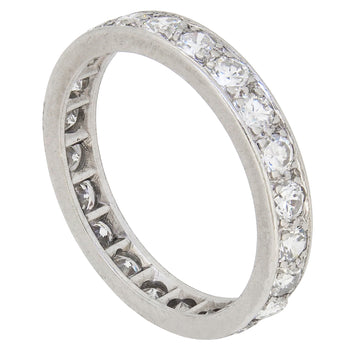 A mid 20th century, platinum, diamond set eternity ring.