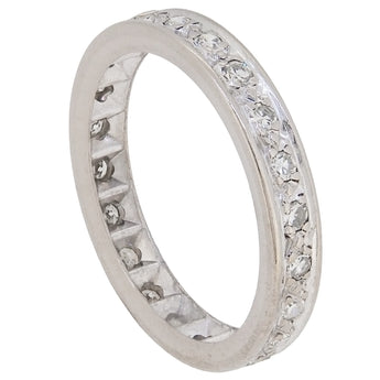 An early 20th century, 18ct white gold, diamond set full eternity ring.