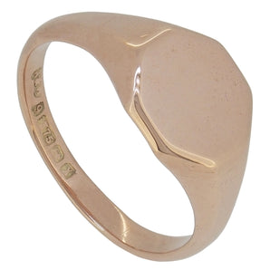 An early 20th century, 9ct rose gold, hexagonal signet ring.