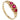 A 9ct yellow gold, ruby set, three stone ring