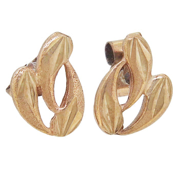 A pair of modern, 9ct yellow gold, abstract stud earrings.